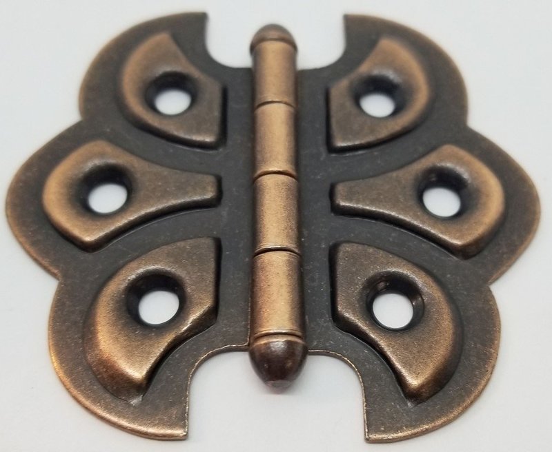 Antique Copper Plated Butterfly Hinge Steel shell design vintage antique old box restore small rustic