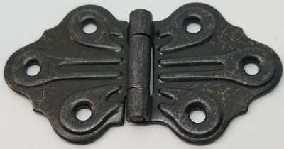 Oil Rubbed Bronze Wing Hinge Plated Steel, shell butterfly design vintage antique rustic small doll house tiny