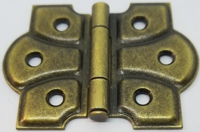 Antique Brass Plated Steel Loose Pin Cabinet Hinge removable pin swap box vintage small