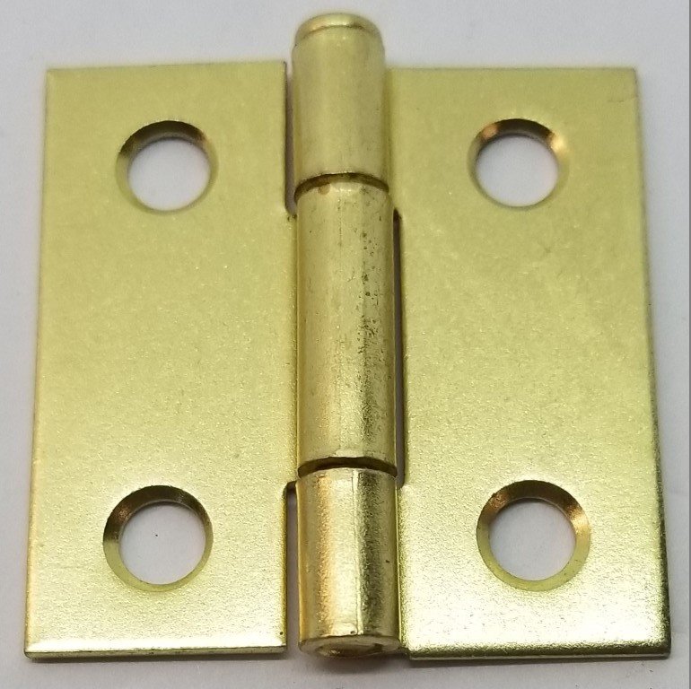 Brass Plated Steel Loose Pin Cabinet Hinge removable pin swap box antique vintage small jewelry