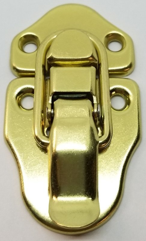 Brass Plated Drawbolt - antique chest trunk steamer vintage lock latch case box