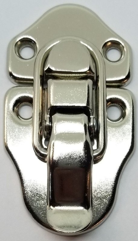 Nickel Plated Drawbolt - antique chest trunk lock latch steamer vintage old case box