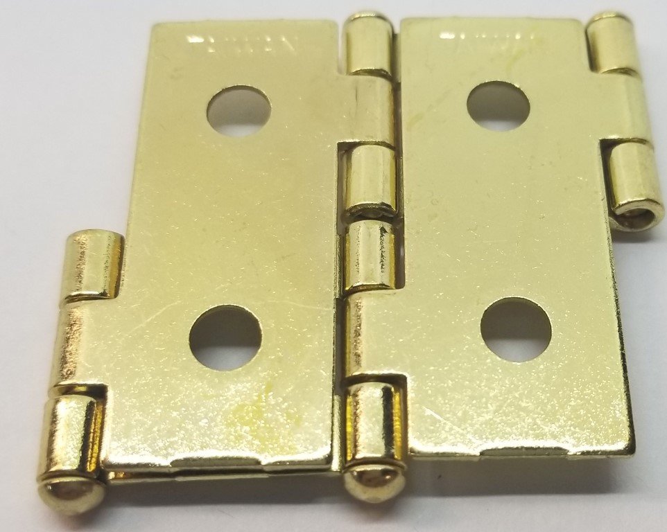 SMALL Brass Plated Steel - Double-Acting Folding Screen Hinge door open