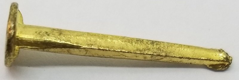 Brass Trunk Nails 1" Long - (1/4 LB Bag) chest steamer antique vintage old tacks retro rustic patina