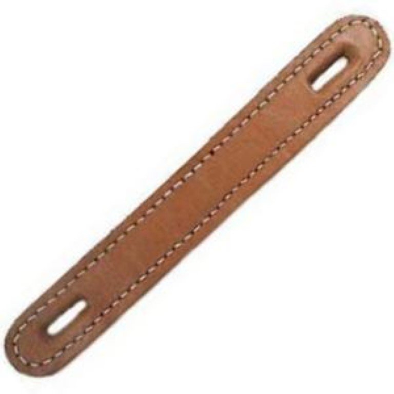 Natural - 8-3/4" Economy Leather Trunk Handle holes Slots chest steamer antique box vintage old replacement