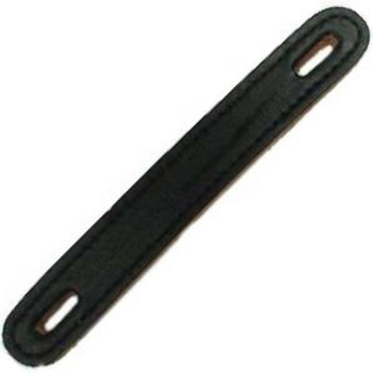 Black - 8-3/4" Leather Trunk Handle holes Slots chest steamer antique box vintage old replacement