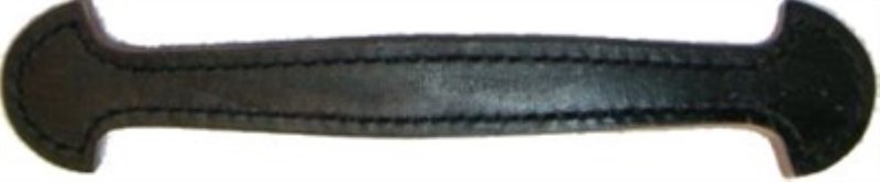 Black - 9-7/8" Shovel Head Leather Trunk Handle holes Slots chest steamer antique box vintage old replacement economy