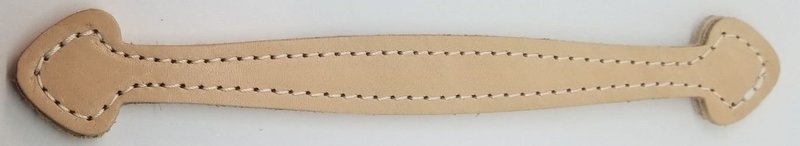 (LIMITED STOCK) -- Natural - 8-7/8" Spade Head Leather Trunk Handle holes Slots chest steamer antique box vintage old replacement economy
