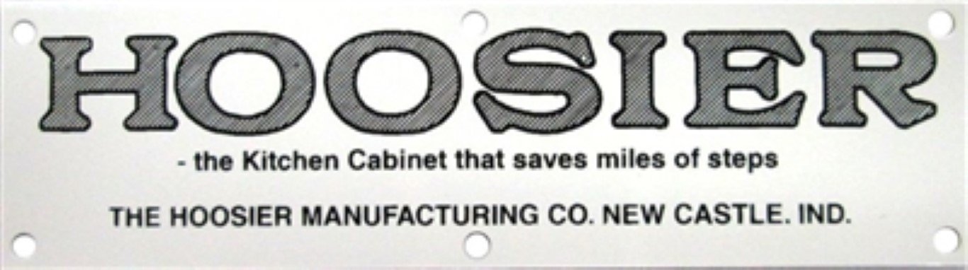 Hoosier Name plate Cabinet label badge saves steps sellers antique vintage furniture