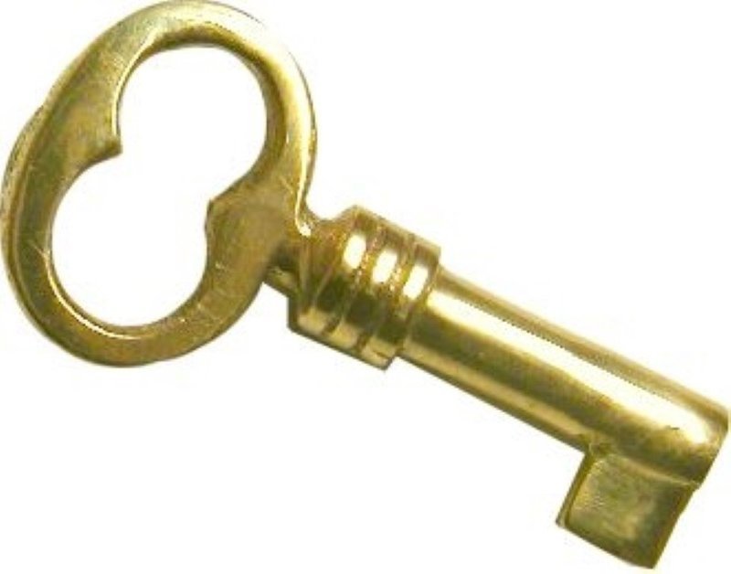 Small Cast Brass Key Polished Skeleton Antique retro desk cabinet hope chest box jewelry vintage tiny rustic
