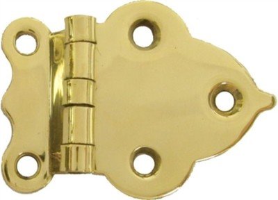 Boone Sellers OFFSET Cabinet Hinge Hoosier Polished Stamped Brass Victorian Gothic antique vintage