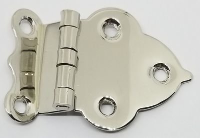 Nickel Boone Sellers OFFSET Cabinet Hinge Hoosier Polished Stamped Victorian Gothic antique vintage