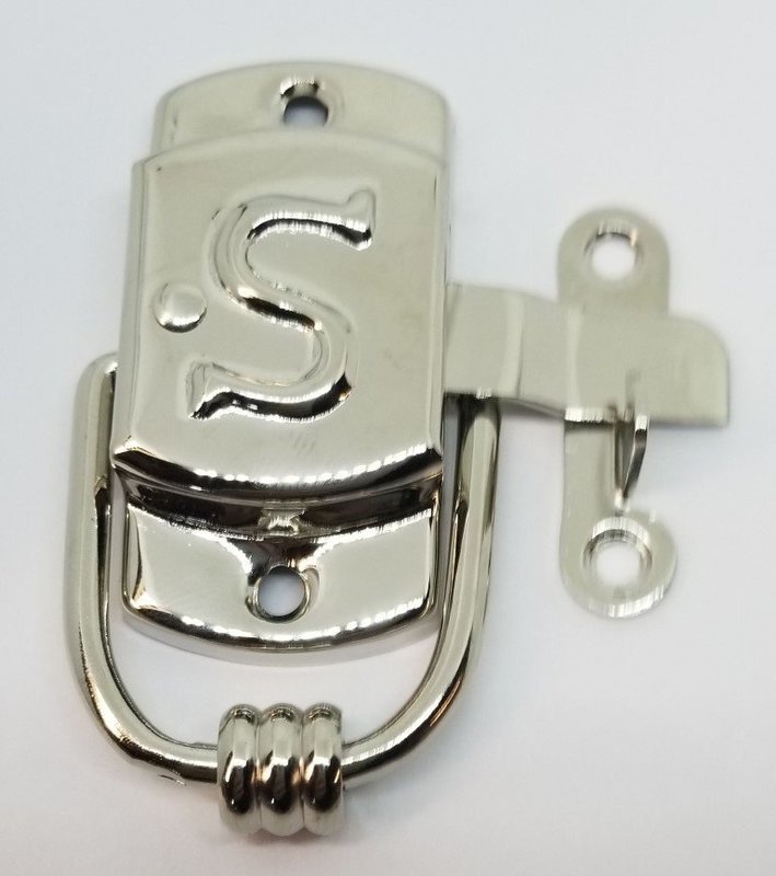 LEFT Hand NICKEL Sellers "S" Cabinet Latch door knocker Hoosier antique vintage old