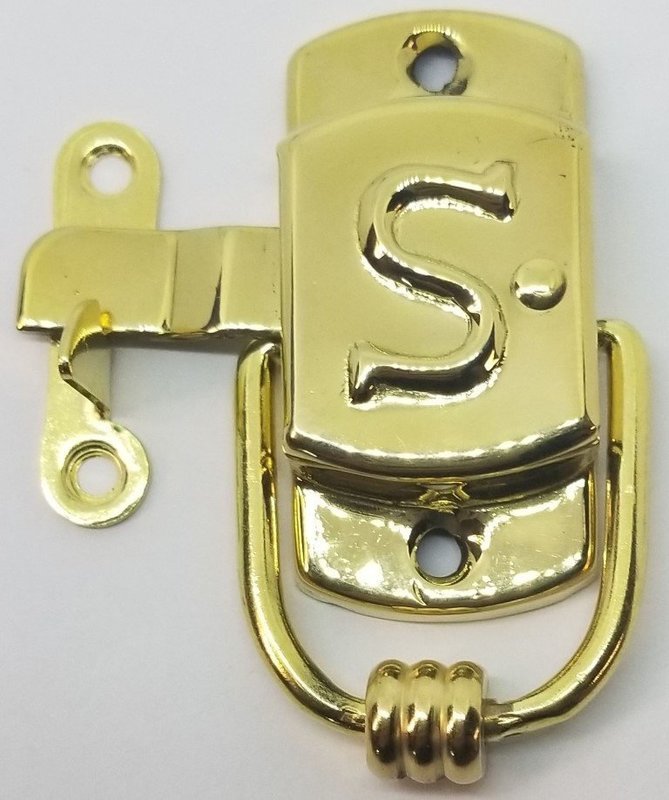 RIGHT Hand BRASS Sellers "S" Cabinet Latch door knocker Hoosier antique vintage old