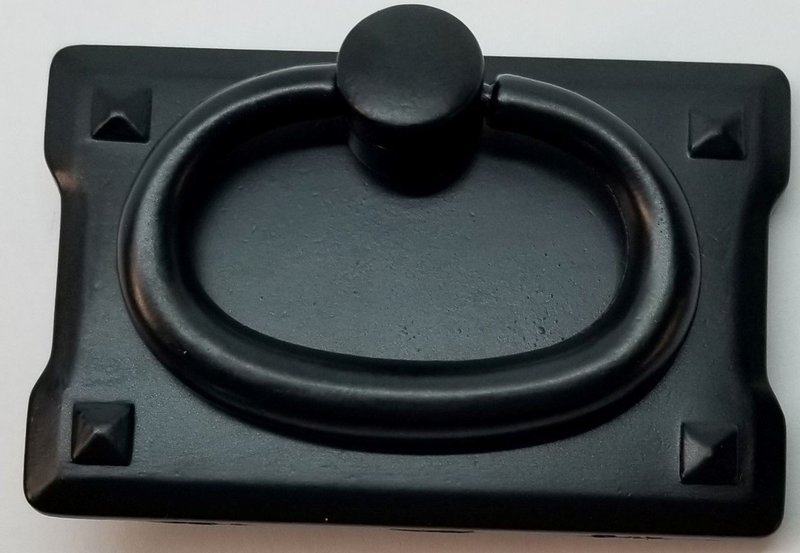 Flat Black Single Horizontal Mission Style Drawer Pull zinc alloy cast antique patina rustic vintage