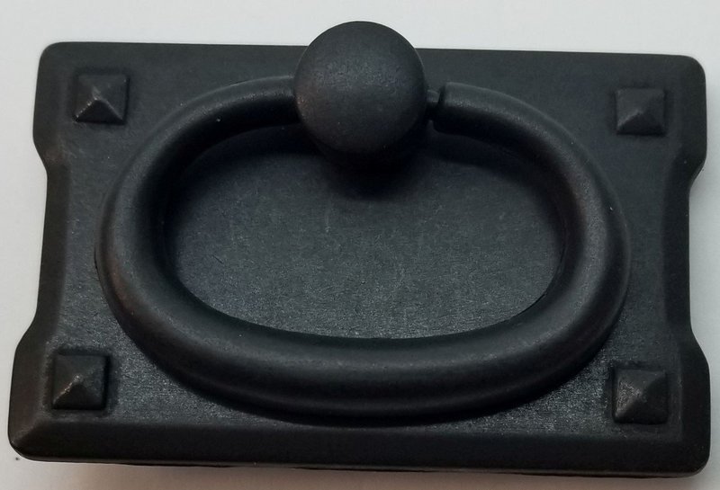 Distressed Black Single Horizontal Mission Style Drawer Pull zinc alloy cast antique patina rustic vintage