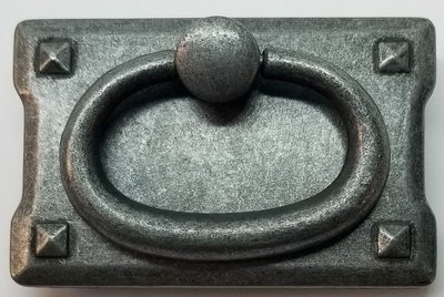 Pewter Silver Single Horizontal Mission Style Drawer Pull zinc alloy cast antique patina rustic vintage