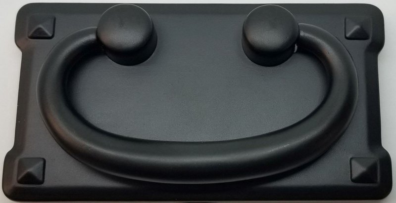 FLAT BLACK DOUBLE Horizontal Mission Style Drawer Pull zinc alloy cast patina rustic vintage