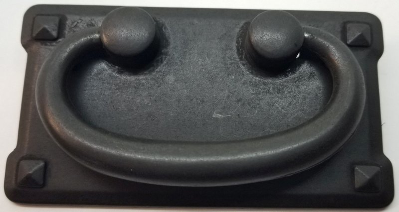 DISTRESSED BLACK DOUBLE Horizontal Mission Style Drawer Pull zinc alloy cast patina rustic vintage