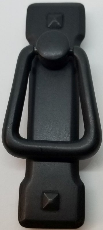 DISTRESSED BLACK VERTICAL Mission Style Drawer Pull patina rustic vintage old zinc alloy cast
