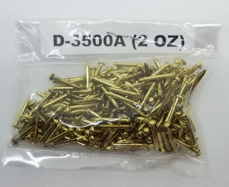 (100 Count) 16 gauge 1/2" Long SOLID BRASS Escutcheon Pins brad nails new small frame card cover coin slot