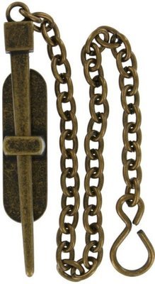 (LIMITED STOCK) - ANTIQUE BRASS Pin Clasp chain latch lock stake rod door cabinet rustic dowel spike fancy wand rustic decor