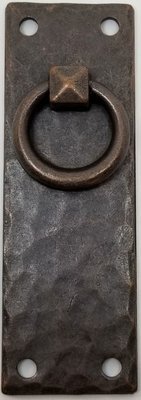 VERTICAL Hammered Forged Brass Mission DOOR PULL Antique Copper rustic patina vintage retro old