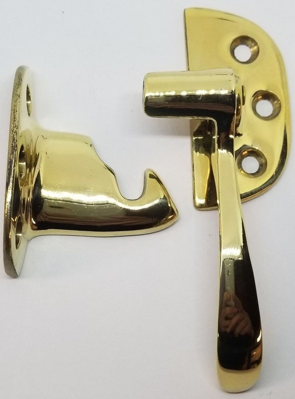 RIGHT HAND SOLID BRASS Ice Box Latch 3/8" Off Set antique vintage retro solid handle door lock