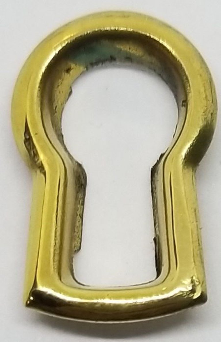Stamped Brass Keyhole Insert cover key plate desk cabinet door antique vintage old