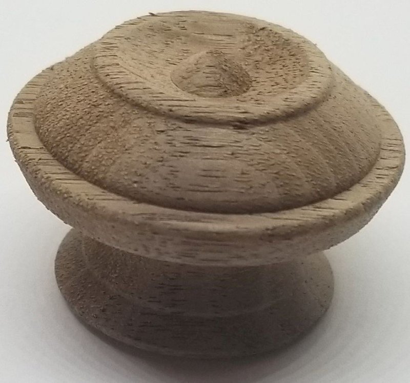 (limited stock) - 1-1/2" Round WALNUT Turned Wood Grain Knob pull handle antique vintage old retro