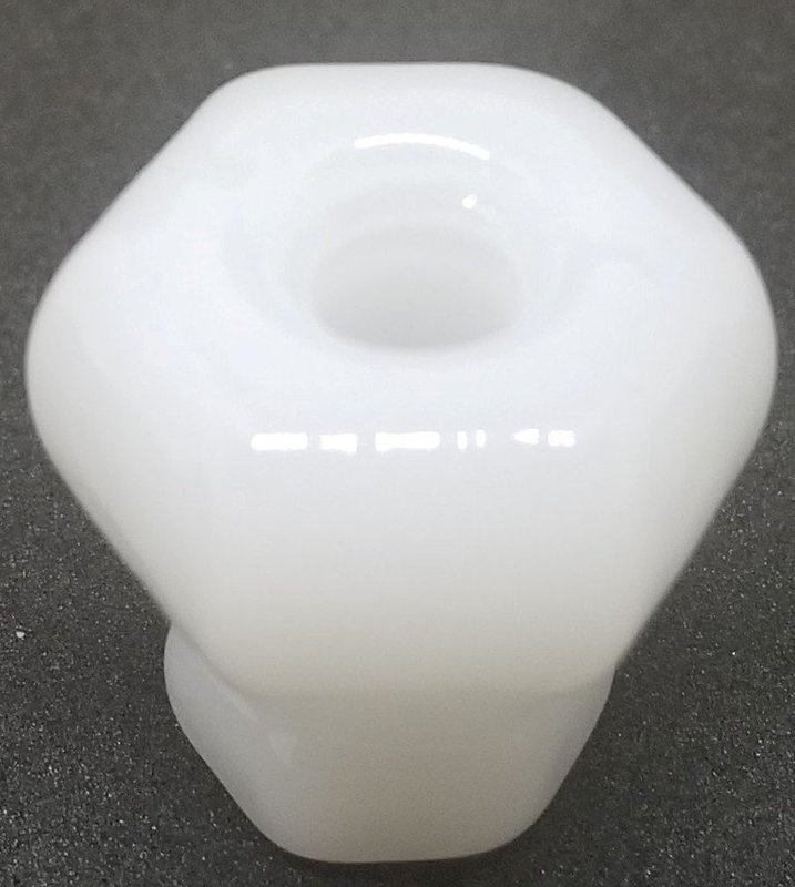1" OPAL MILK WHITE HEXAGONAL Glass Knob 1 inch Hexagon antique vintage old retro pan