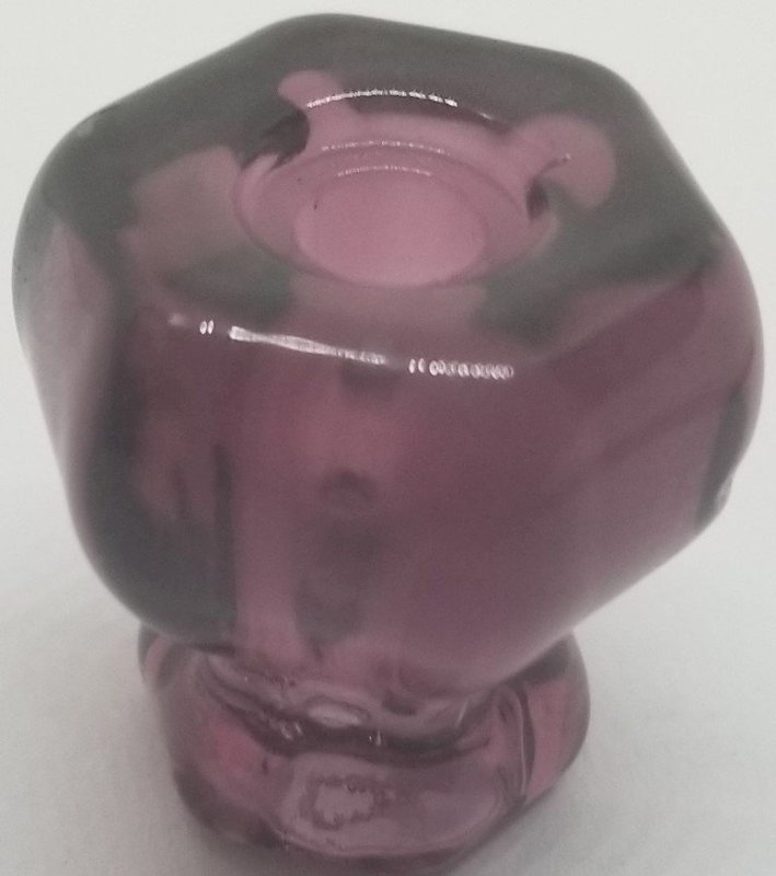 1" PURPLE AMETHYST HEXAGONAL Glass Knob 1 inch Hexagon antique vintage old retro pan Hoosier cupboard side door drawer cabinet