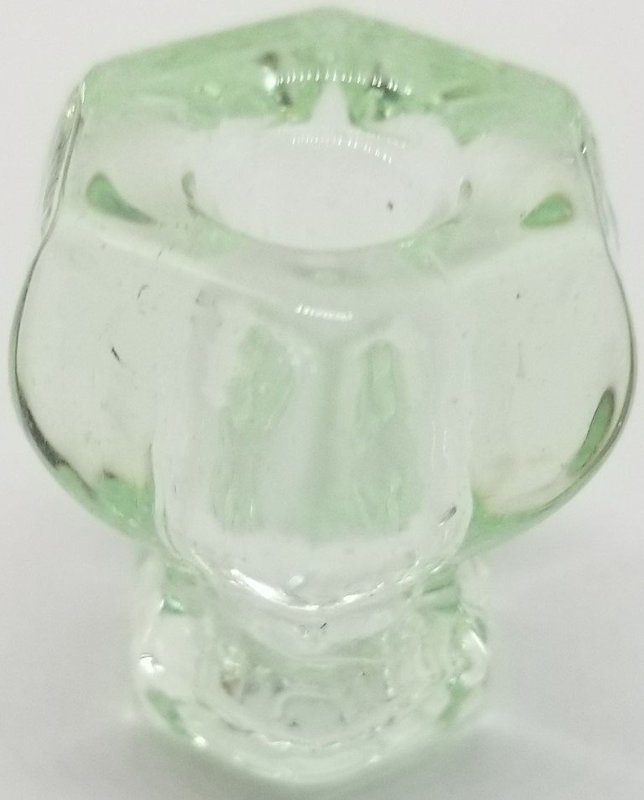 1" DEPRESSION LIGHT GREEN Hexagonal Glass Knob 1 inch Hexagon antique vintage old retro pan hoosier cupboard side door drawer cabinet