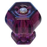 1-1/2" PURPLE AMETHYST Hexagonal Glass Knob Hexagon antique vintage old retro pan Hoosier cupboard side door drawer cabinet