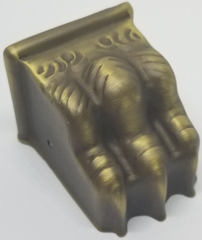 MEDIUM ANTIQUE BRASS stamped Claw foot STRAIGHT TOE leg cap piano stool table chair cart antique coffee buffet server