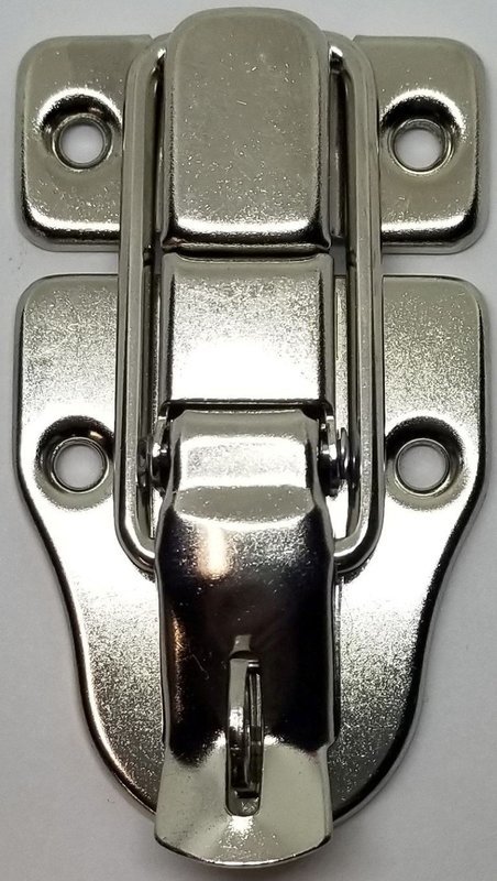 3" Nickel Plated Locking Drawbolt lock WITH PADLOCK LOOP jewelry small latch antique silver chrome