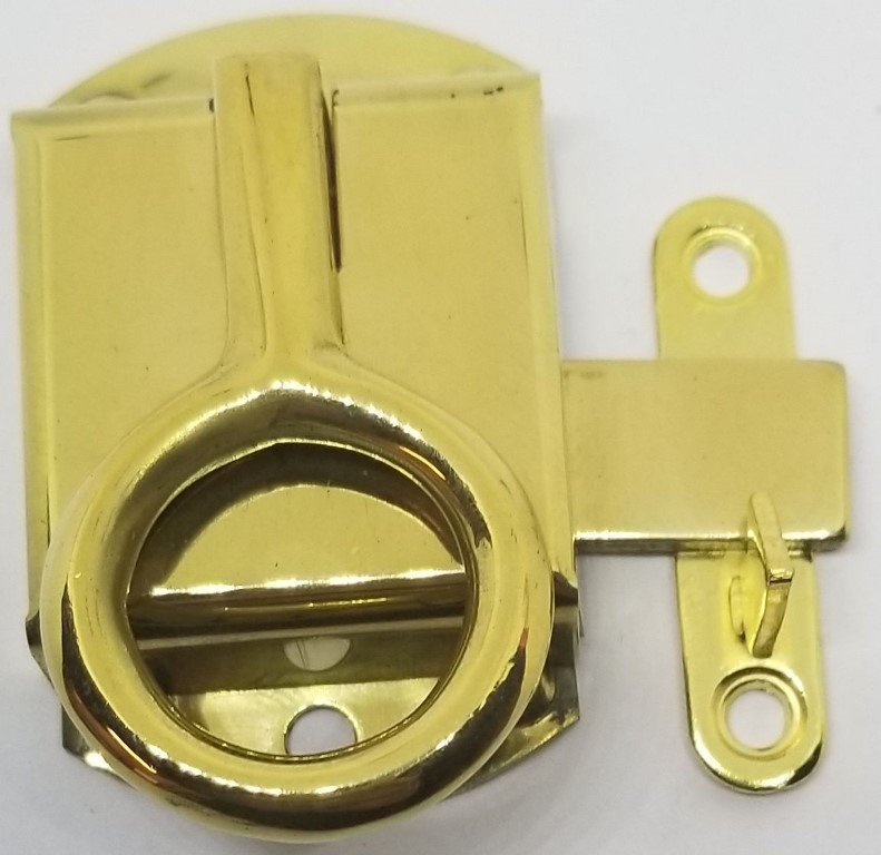 LEFT HAND Solid BRASS  Napanee Wilson Ring Cabinet Door Latch Hoosier Sellers antique vintage restore