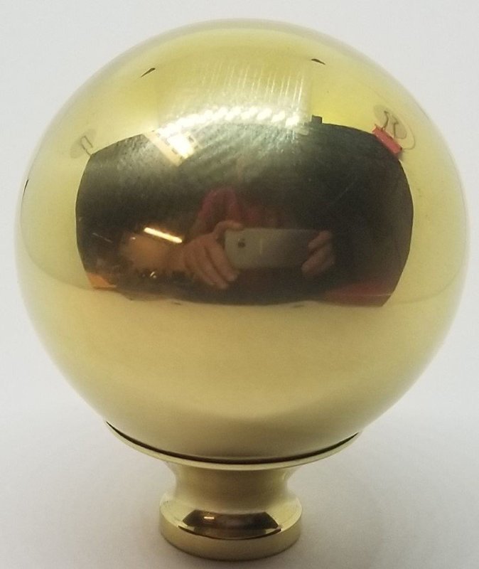 LARGE 2" BRIGHT BRASS bed ball finial post cannon frame rail antique decoration mounting