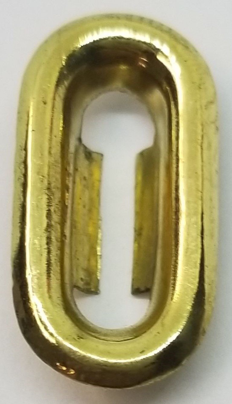Stamped Brass Oval Keyhole Insert key hole antique vintage lock desk old drawer cover decorative
