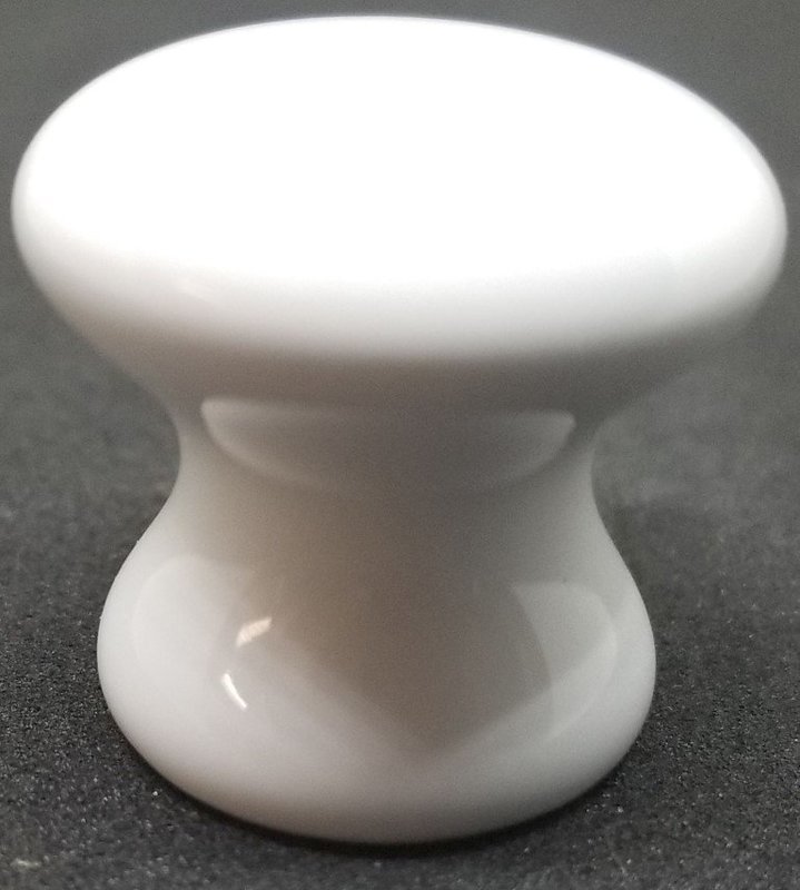 1" Round White Porcelain Knob antique vintage rustic retro old cabinet cupboard kitchen desk drawer