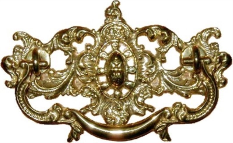 (LIMITED STOCK) - 3" Centers Cast Brass Victorian Style Drawer Pull bail handle knob antique vintage retro old