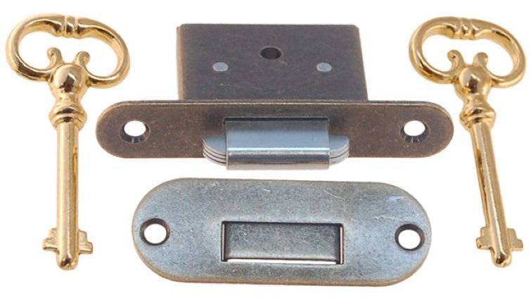 Vintage Hardware & Lighting - Recreated Roll Top Desk Lock Set (M-4)