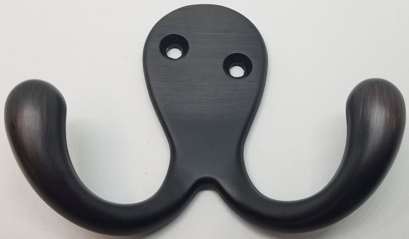 OIL RUBBED BRONZE Double Hook coat hat jacket wall vintage rustic octopus aluminum zamak