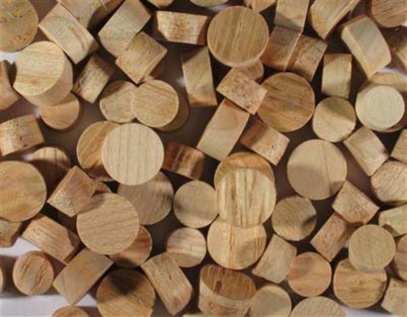 (LIMITED STOCK) - 100 Assorted Screw Hole Plugs Tapered Flat Top walnut maple oak 1/2 3/8 mix fill cap insert button