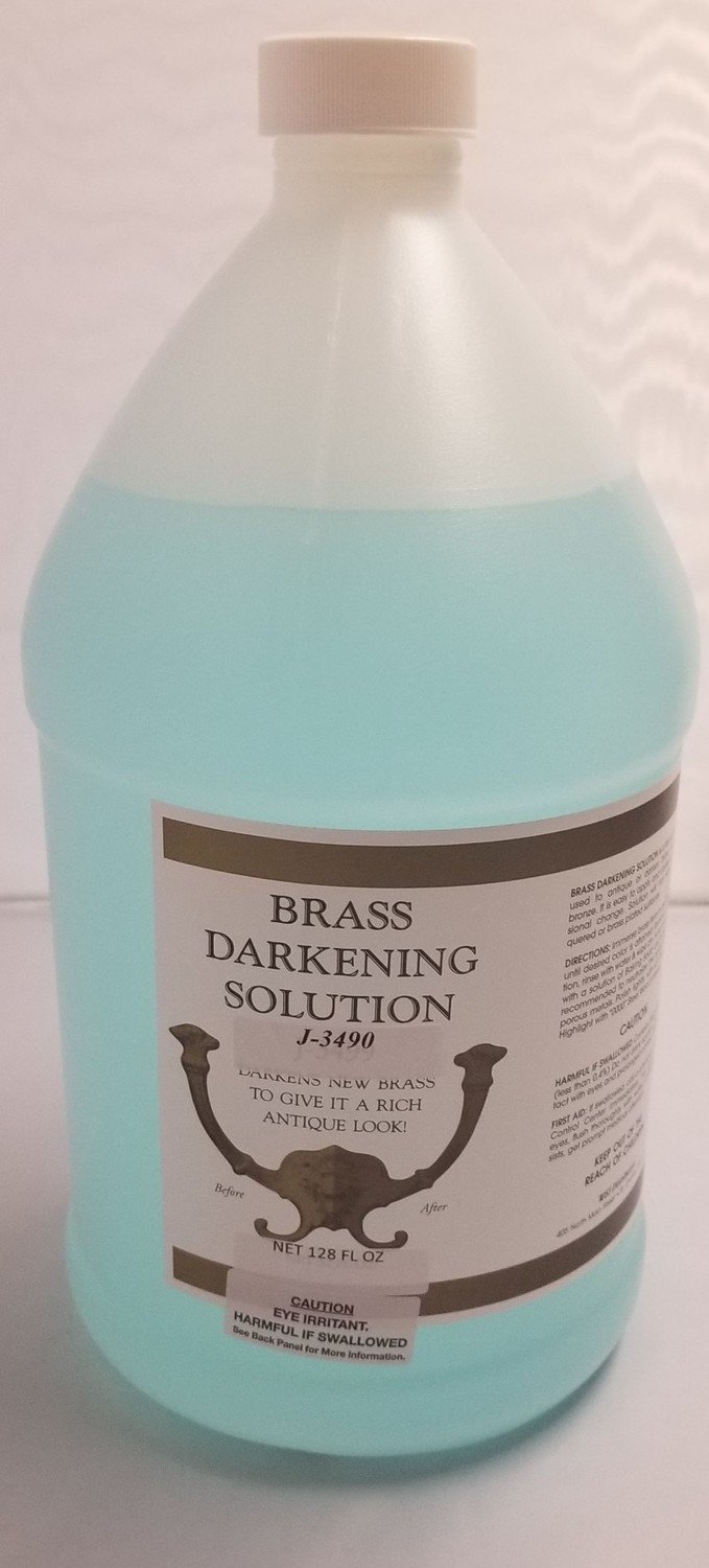 GALLON (128 ounces) Brass Ager Darkening Solution antique vintage old metal ager patina copper tin bronze dull