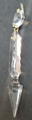 3-7/8" Spear Cut Crystal Prism lamp Glass Chandelier jewelry decor glass geode brass clear fringe