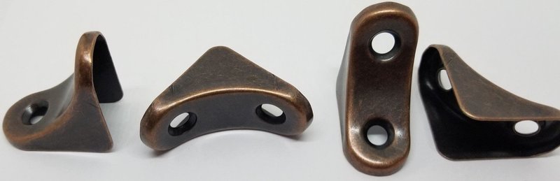 Variety Count CURVED 22 Gauge Steel Corner Brace Brackets Antique Bronze Finish shelf chair cabinet rustic vintage brace 90 Dozen Statuary Brass