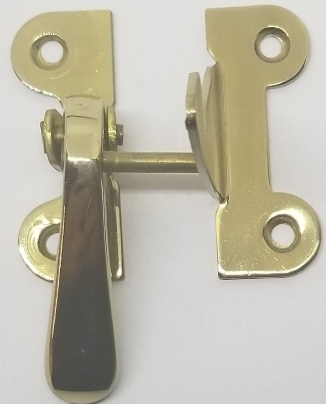 (LIMITED STOCK) - BRASS LEFT Hand 3/8" OFFSET McDougall Latch polished Hoosier Sellers antique handle cabinet vintage restore