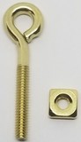 POLISHED BRASS EyeBolt eyelet post for bail pull handle drop hook hole steel