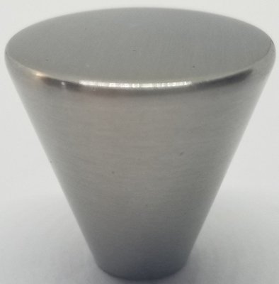 1" Stainless Steel mid-Century Modern Knob Cone pull satin nickel handle sleek contemporary rustic metal gray